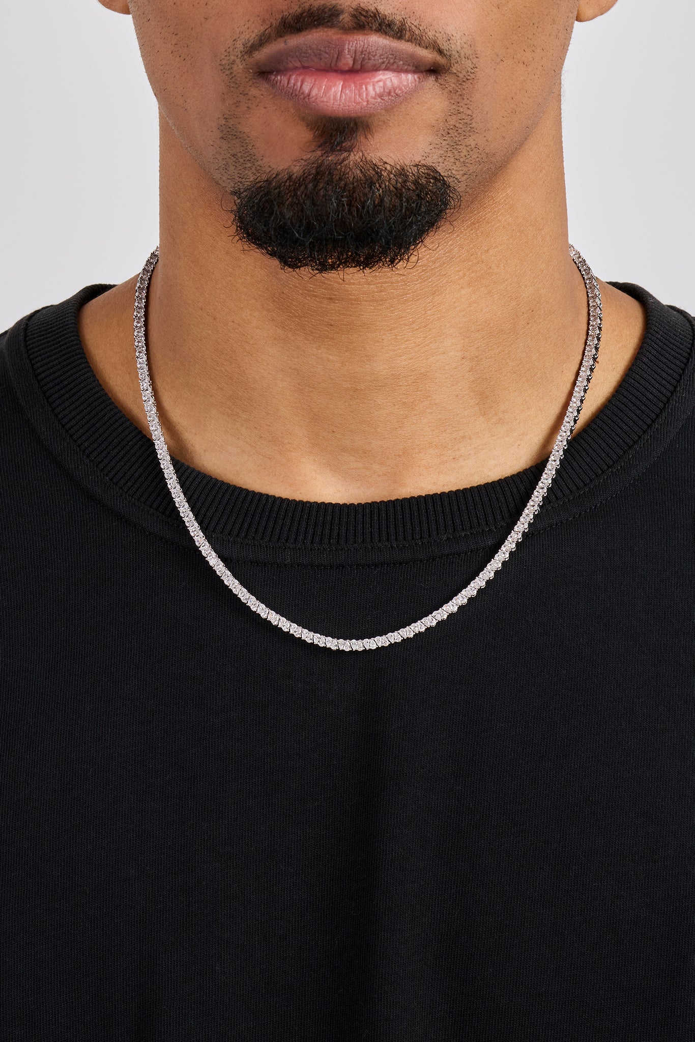 Pear Stone Tennis Chain - 3mm - White